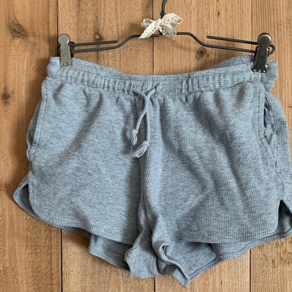 Women's Gray Casual Waffle Shorts